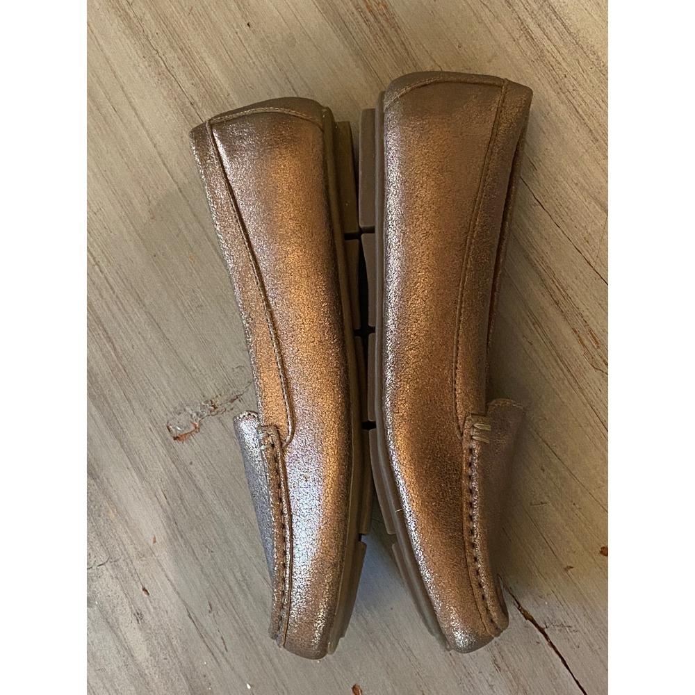 Vionic Debbie Metallic Bronze Copper Loafers Women 7.5 Slip On Comfort Flats - Picture 2 of 10